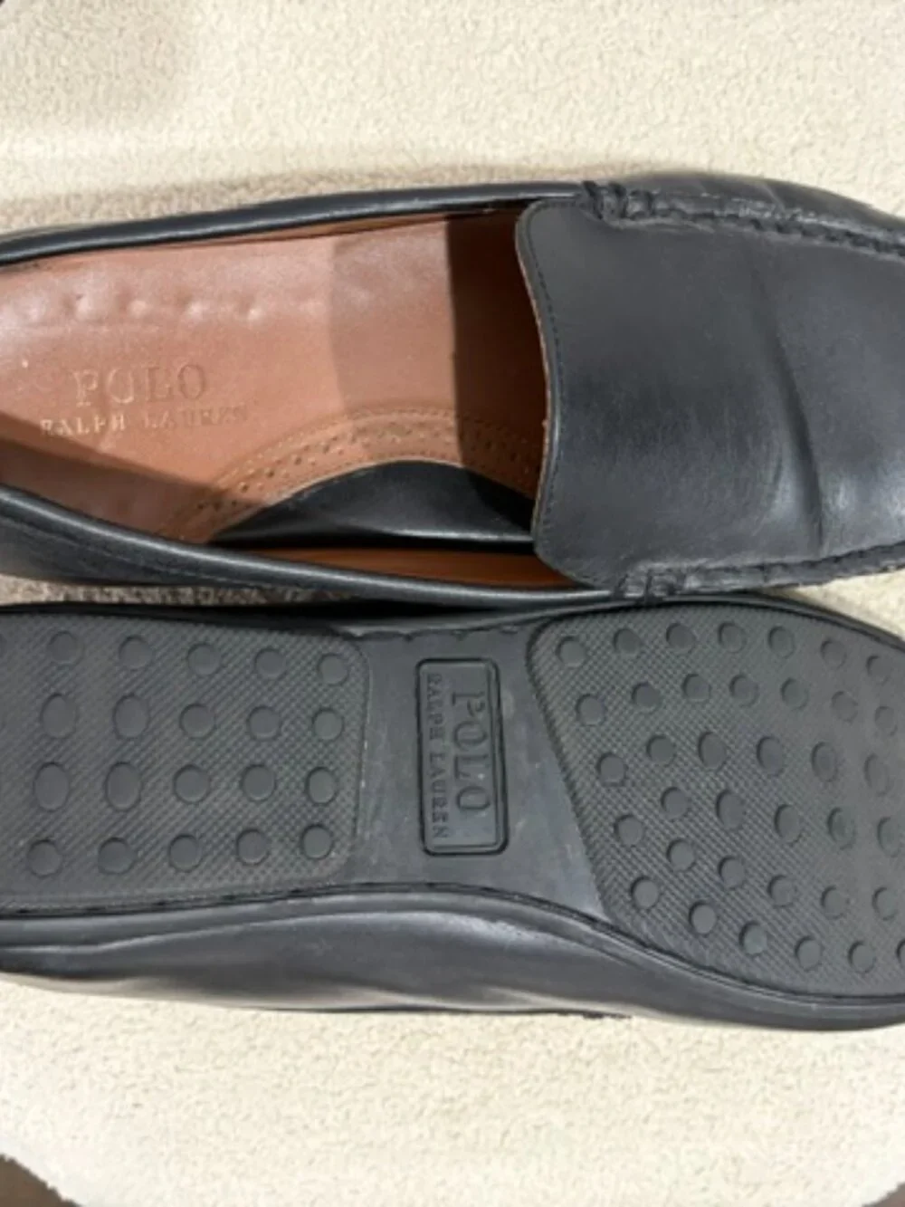 Polo Ralph Lauren Redden Driving Slip On Loafers Black Leather Men’s
